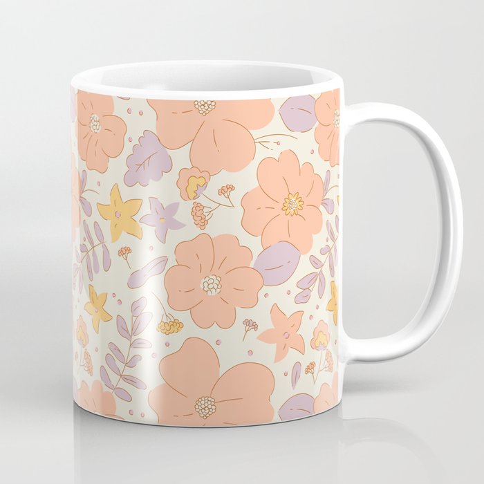 Vintage hand drawn flower art pattern Coffee Mug Gallery Image 1