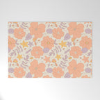Vintage hand drawn flower art pattern Welcome Mat Gallery Image 1