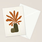 Two Green Vases & Orange Plant Stationery Card Gallery Image 2