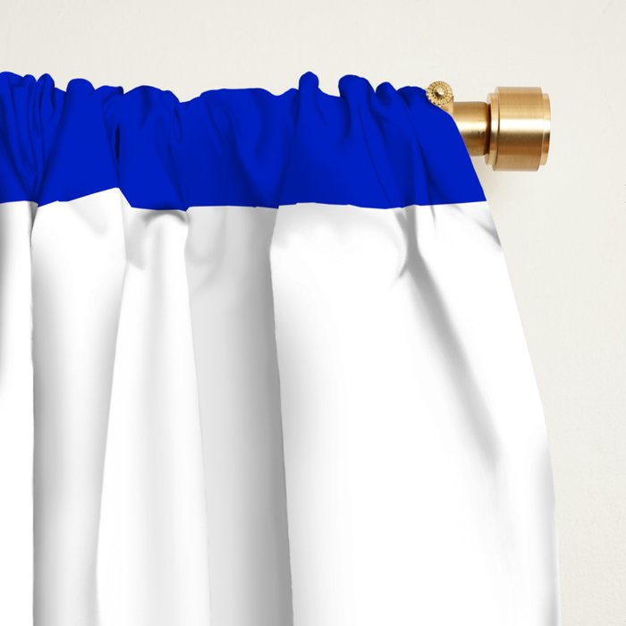 Cobalt Blue and White Wide Cabana Tent Stripe Window Curtain Gallery Image 2
