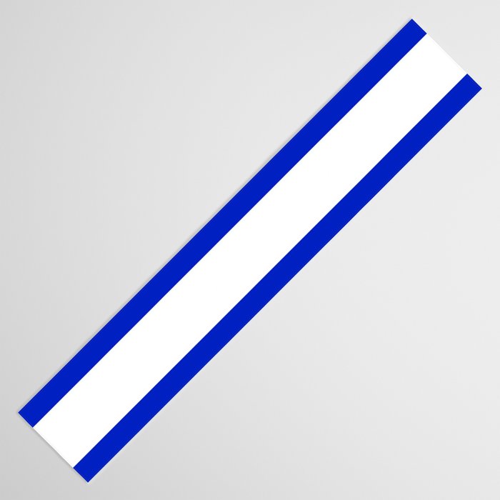 Cobalt Blue and White Wide Cabana Tent Stripe Table Runner Gallery Image 3