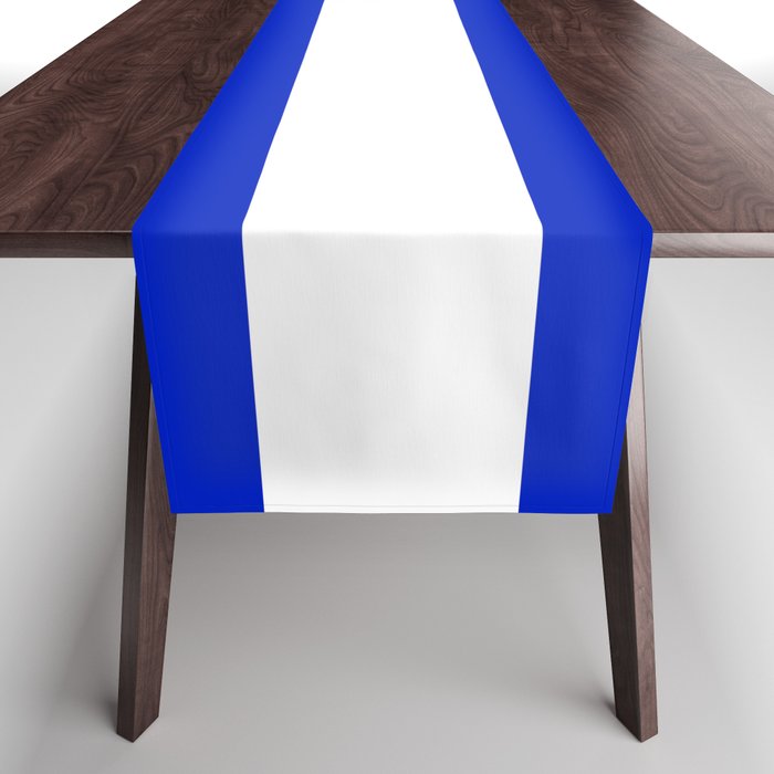 Cobalt Blue and White Wide Cabana Tent Stripe Table Runner Gallery Image 1