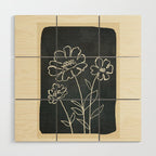 Sketch Line Flowers 4 Wood Wall Art Gallery Image 1