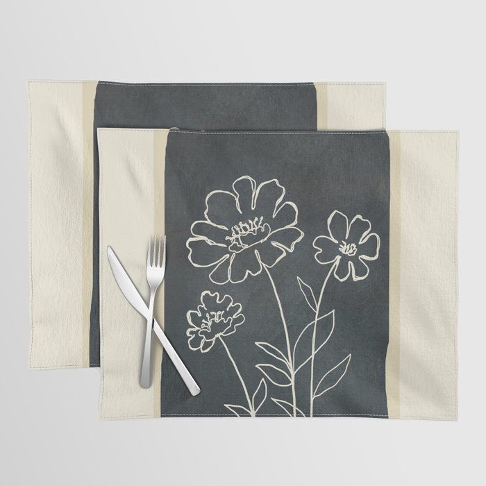 Sketch Line Flowers 4 Placemat Gallery Image 1