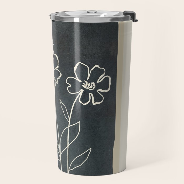 Sketch Line Flowers 4 Travel Mug Gallery Image 2