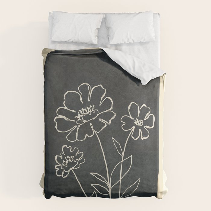 Sketch Line Flowers 4 Duvet Cover Gallery Image 1