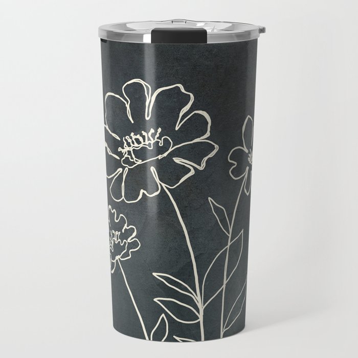 Sketch Line Flowers 4 Travel Mug Gallery Image 1