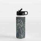 Sketch Line Flowers 4 Water Bottle Gallery Image 1