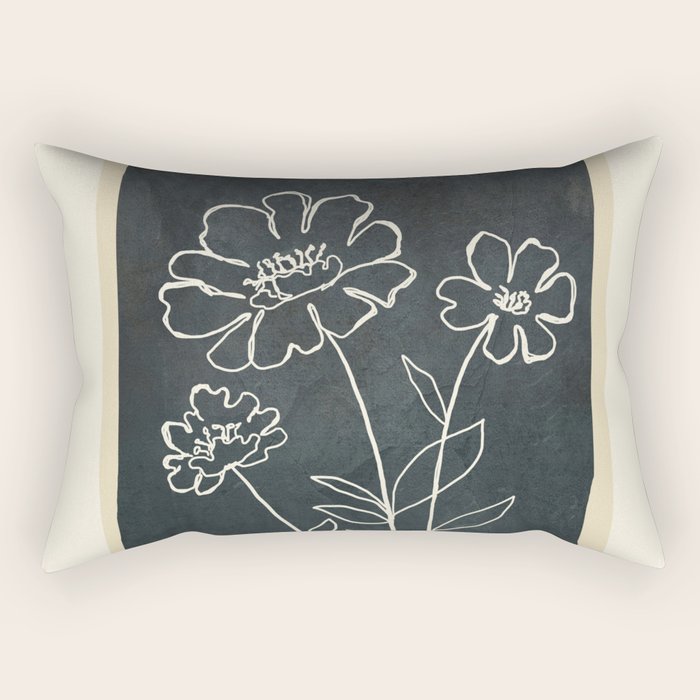 Sketch Line Flowers 4 Rectangular Pillow Gallery Image 2