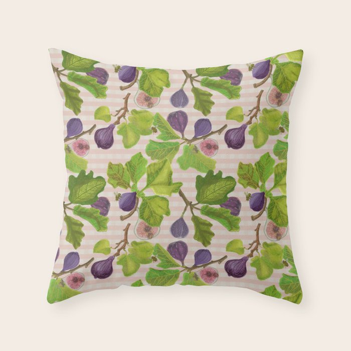Fig Branches Throw Pillow Gallery Image 1