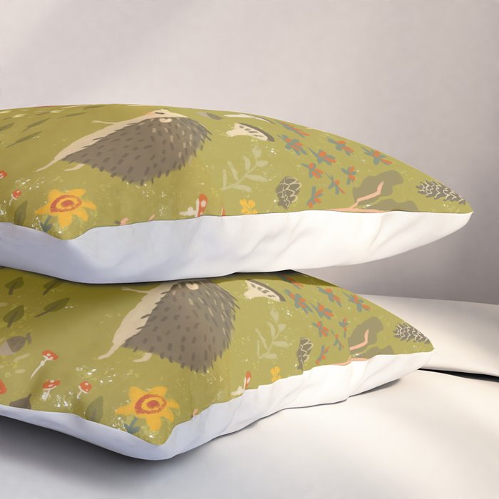 Hedgehog Meadow Pillow Sham Gallery Image 3