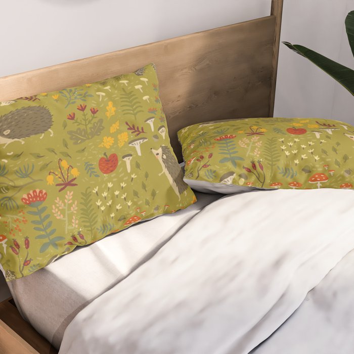Hedgehog Meadow Pillow Sham Gallery Image 2