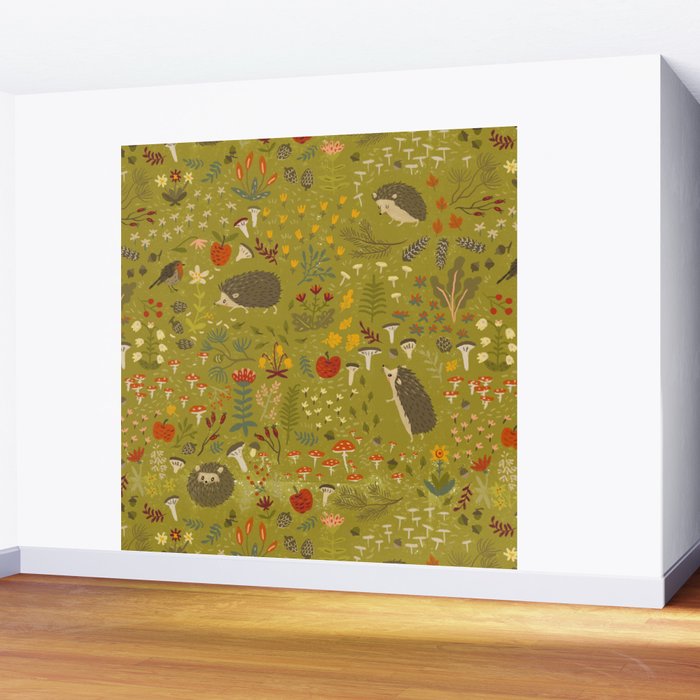 Hedgehog Meadow Wall Mural Gallery Image 2