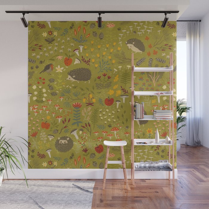 Hedgehog Meadow Wall Mural Gallery Image 1