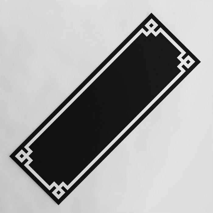 Black and White Greek Key Border Yoga Mat Gallery Image 1