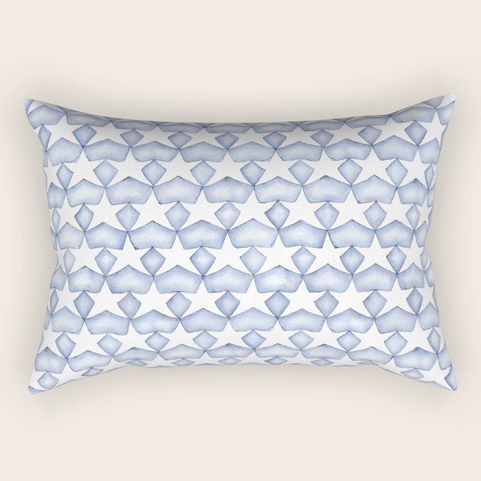 Indigo Stars Rectangular Pillow Gallery Image 1