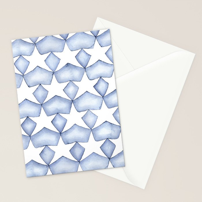 Indigo Stars Stationery Card Gallery Image 2