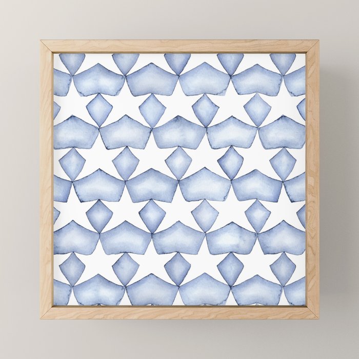 Indigo Stars Mini Art Print Gallery Image 1