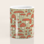 Red Cap Mushrooms on Sage Green Coffee Mug Gallery Image 4