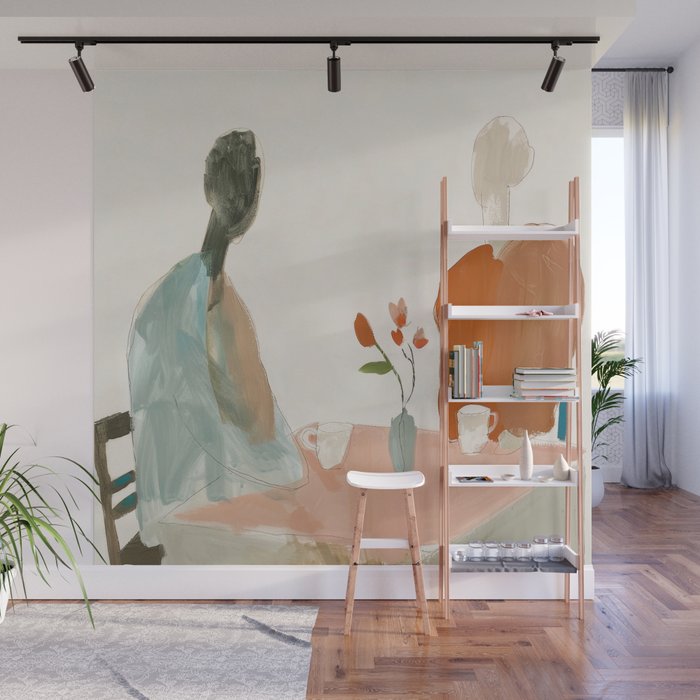Abstract Cafe Stillness Wall Mural Gallery Image 1