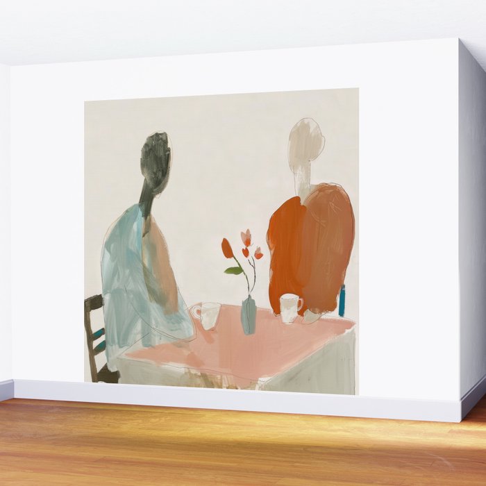 Abstract Cafe Stillness Wall Mural Gallery Image 2