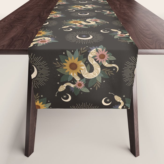 Year of the Snake - 2025 Calendar - Black Table Runner Gallery Image 1
