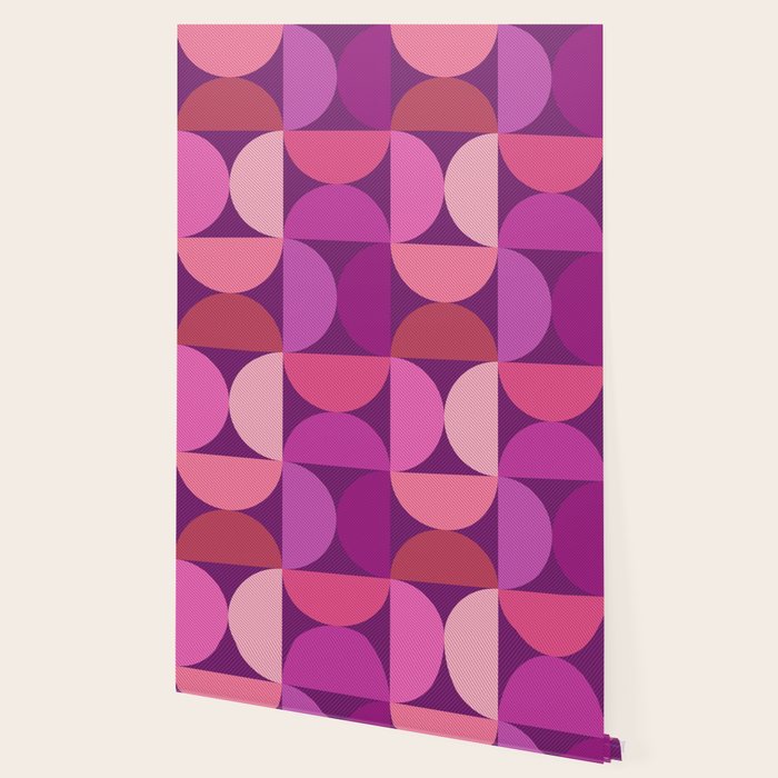 Mid Century Modern Shapes - Pink Magenta Wallpaper Gallery Image 2