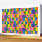 Mid Century Modern Modtastic Fun and Colorful Abstract Geometric Pattern Wall Mural Gallery Image 2