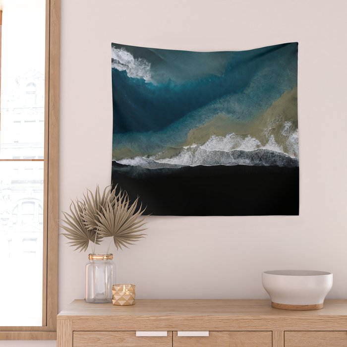  Iceland's Black Sand Beach Landscapes Wall Tapestry Gallery Image 2