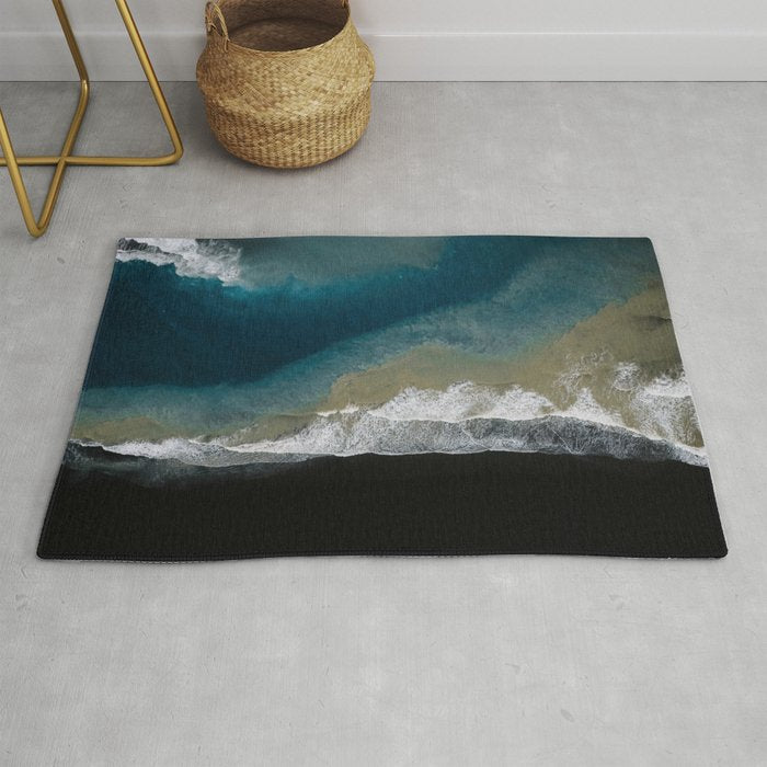  Iceland's Black Sand Beach Landscapes Rug Gallery Image 1