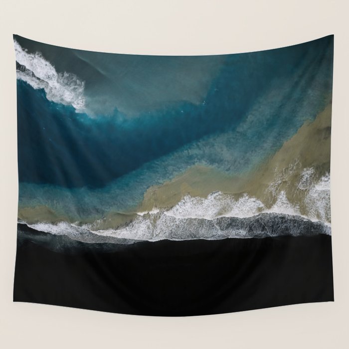  Iceland's Black Sand Beach Landscapes Wall Tapestry Gallery Image 1