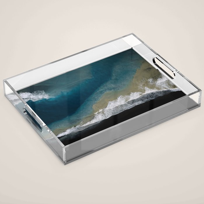  Iceland's Black Sand Beach Landscapes Acrylic Tray Gallery Image 1