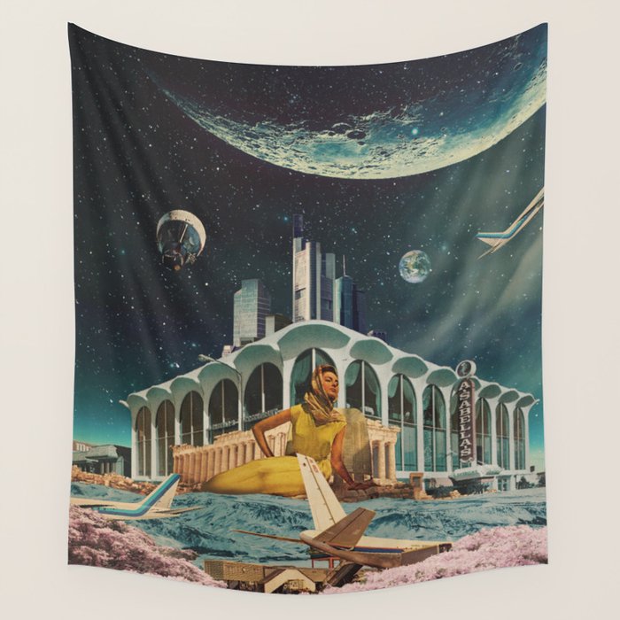 a Postcard from year 2345 Wall Tapestry Gallery Image 4