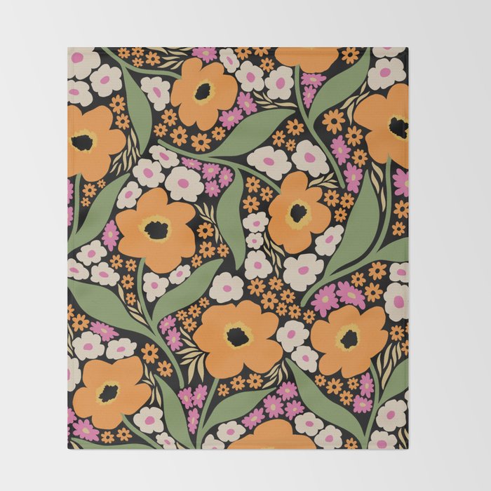 Floral pattern III Throw Blanket Gallery Image 2