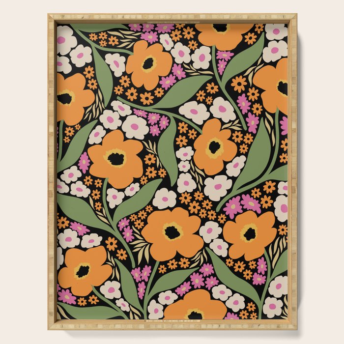 Floral pattern III Serving Tray Gallery Image 1