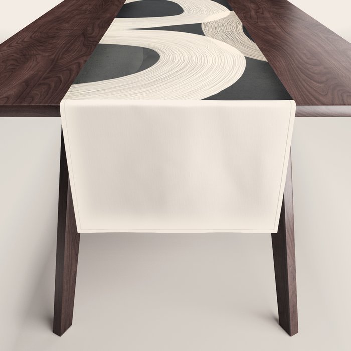 Soft Forms - Abstract Minimalist Line Art Table Runner Gallery Image 1