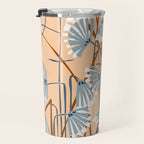 Linocut flower meadow blush Travel Mug Gallery Image 3