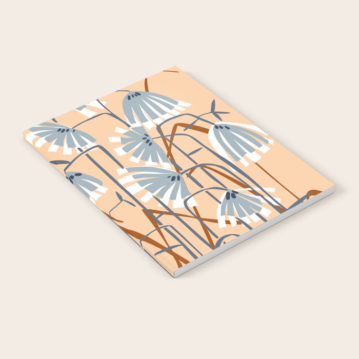 Linocut flower meadow blush Notebook Gallery Image 2