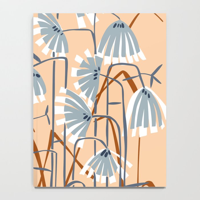 Linocut flower meadow blush Notebook Gallery Image 4
