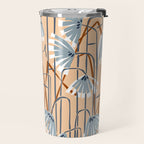 Linocut flower meadow blush Travel Mug Gallery Image 2