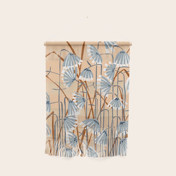 Linocut flower meadow blush Wall Hanging Gallery Image 1