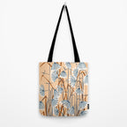 Linocut flower meadow blush Tote Bag Gallery Image 2