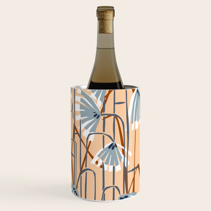Linocut flower meadow blush Wine Chiller Gallery Image 3