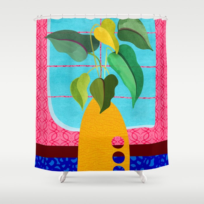 Miami Botanic Still Life Shower Curtain Gallery Image 1
