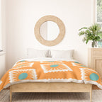 Vintage flower postage stamp pattern Duvet Cover Gallery Image 3