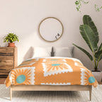 Vintage flower postage stamp pattern Comforter Gallery Image 3