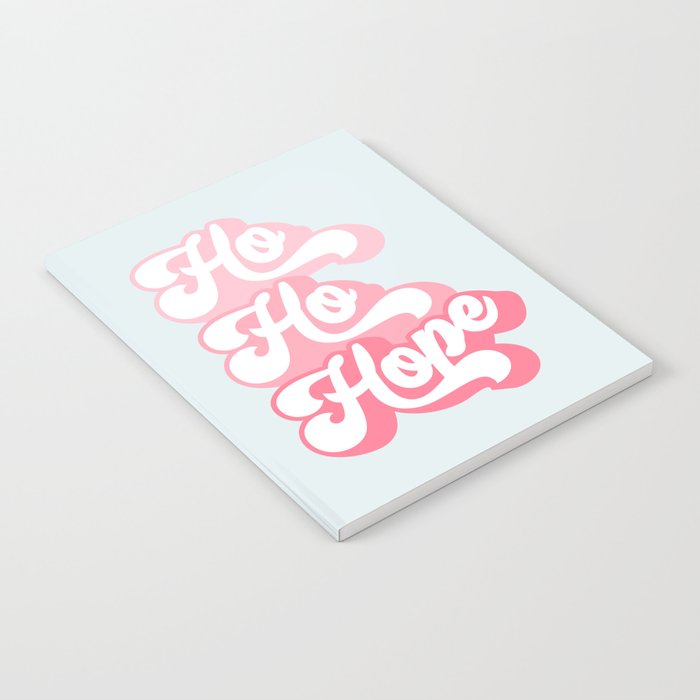 Retro Christmas Pun 'Ho Ho Hope' #positivevibes #Pink Notebook Gallery Image 1