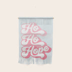 Retro Christmas Pun 'Ho Ho Hope' #positivevibes #Pink Wall Hanging Gallery Image 1