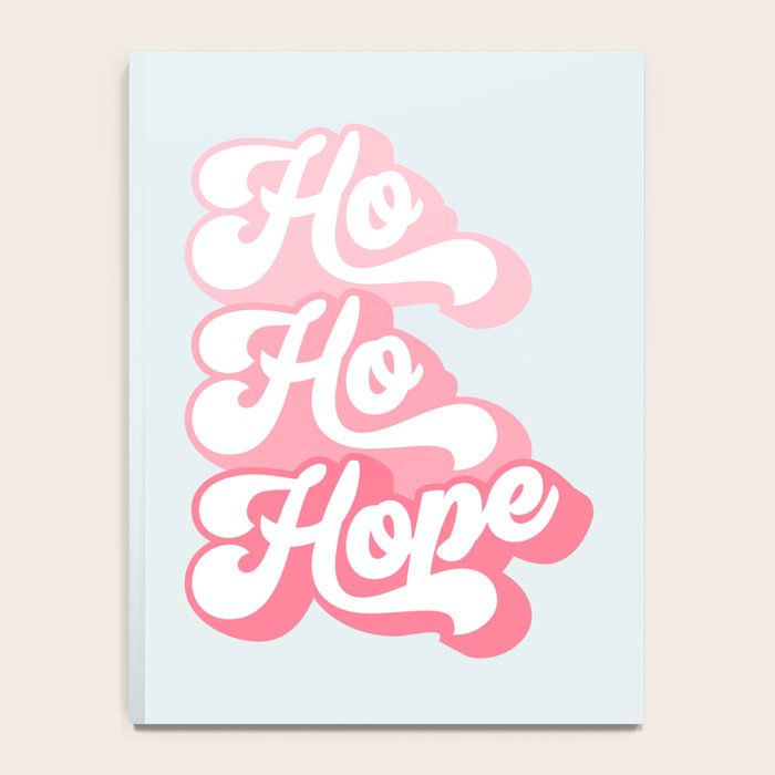 Retro Christmas Pun 'Ho Ho Hope' #positivevibes #Pink Notebook Gallery Image 4