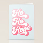 Retro Christmas Pun 'Ho Ho Hope' #positivevibes #Pink Stationery Card Gallery Image 2